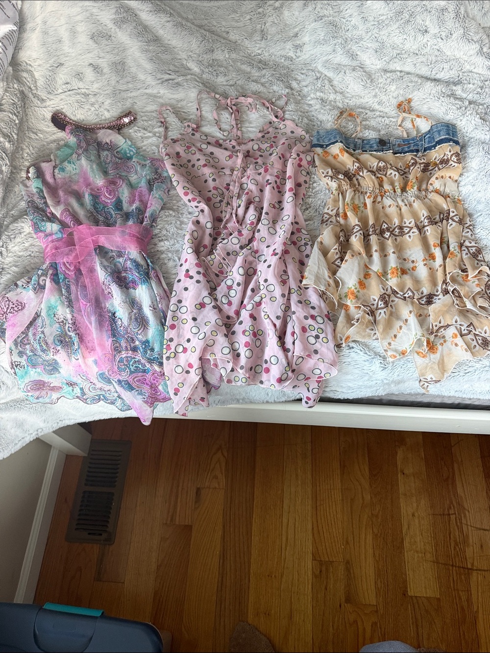 Three Floral and Polka Dot Summer Dresses - Pink, Cream, Pastel